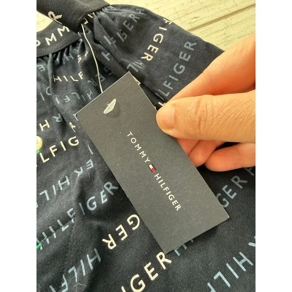 Tommy Hilfiger Men's Lead Jersey-Knit Logo-Print Cotton Boxers Underwear Size M